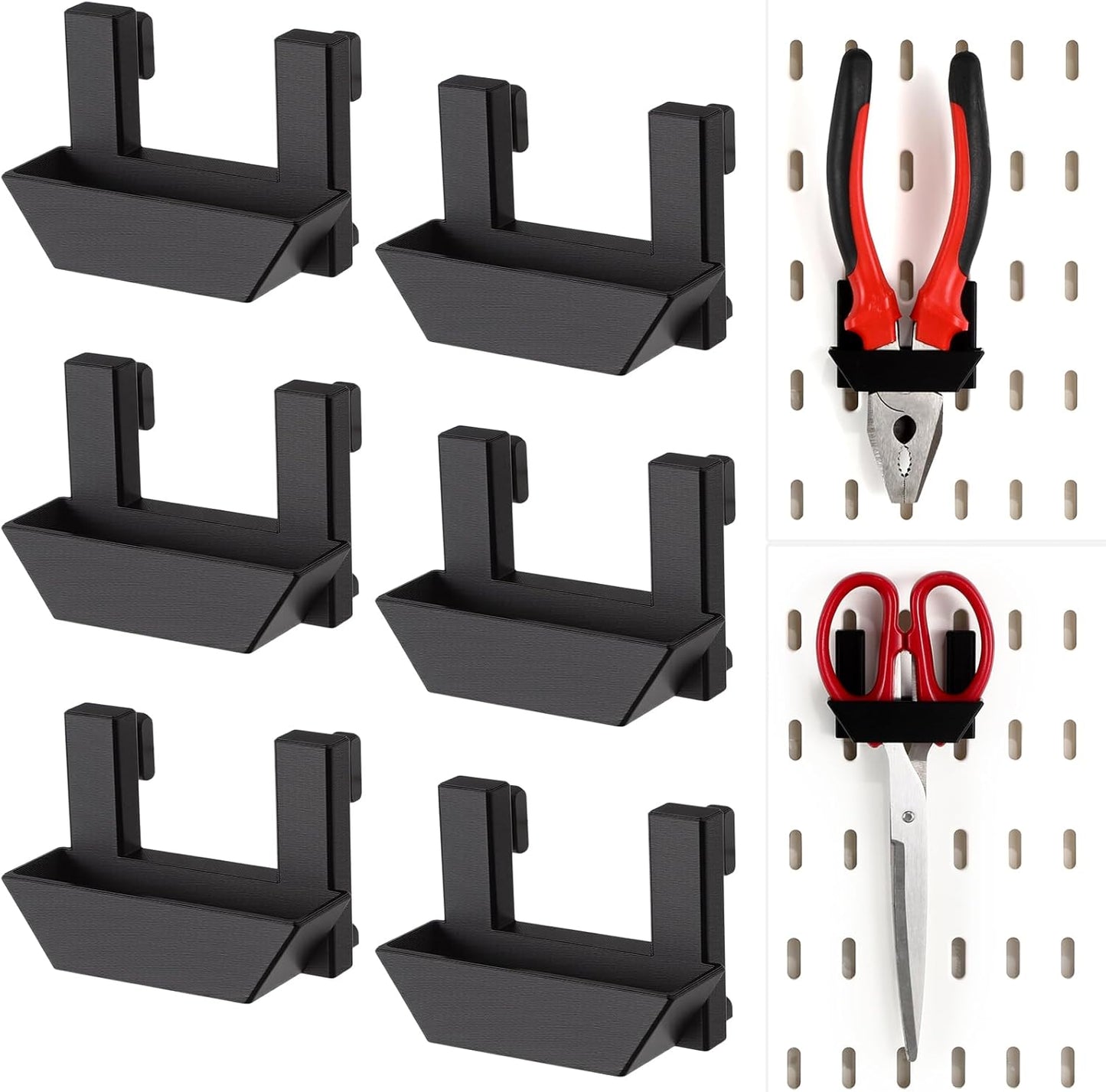 6 Soportes Alicates Plástico Tablero Destornillador Garaje