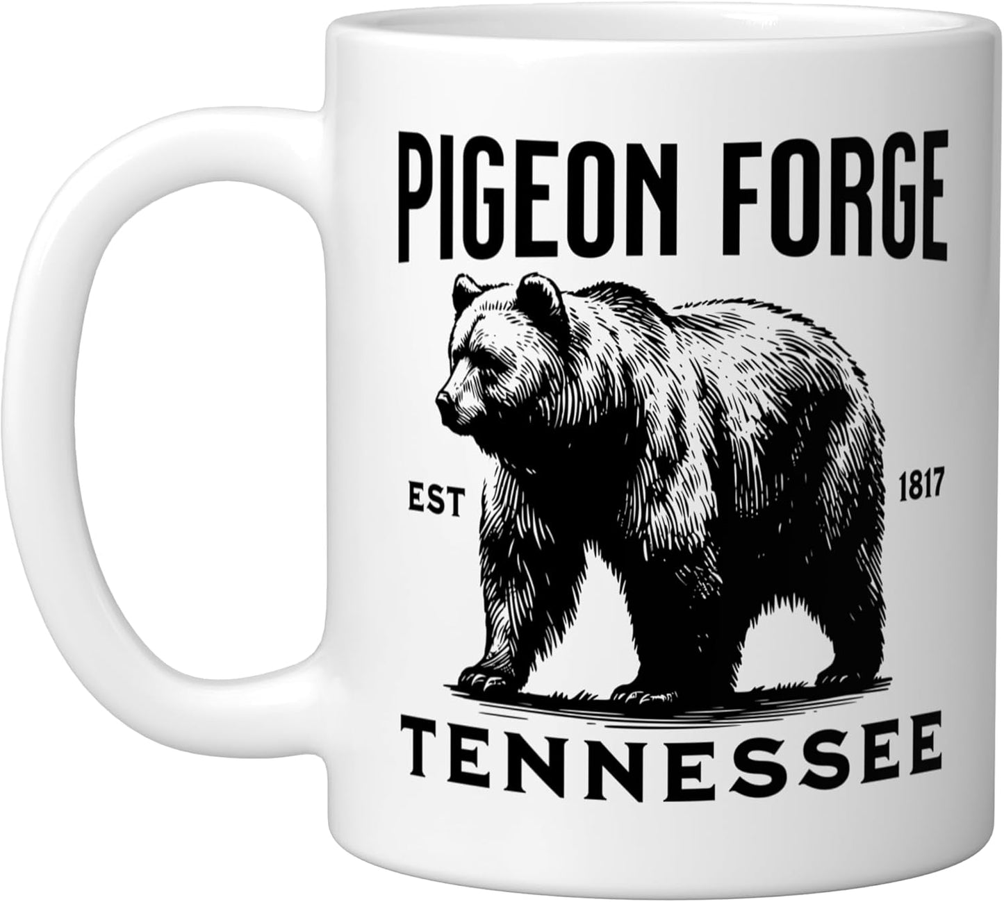 Taza cerámica Pigeon Forge blanca