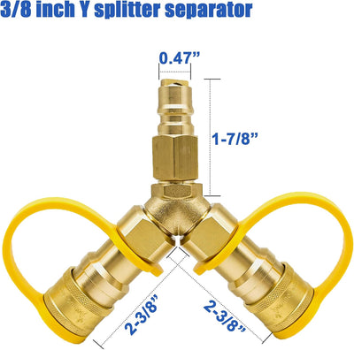 Divisor gas natural 3/8pulg adaptador NAT baja presion