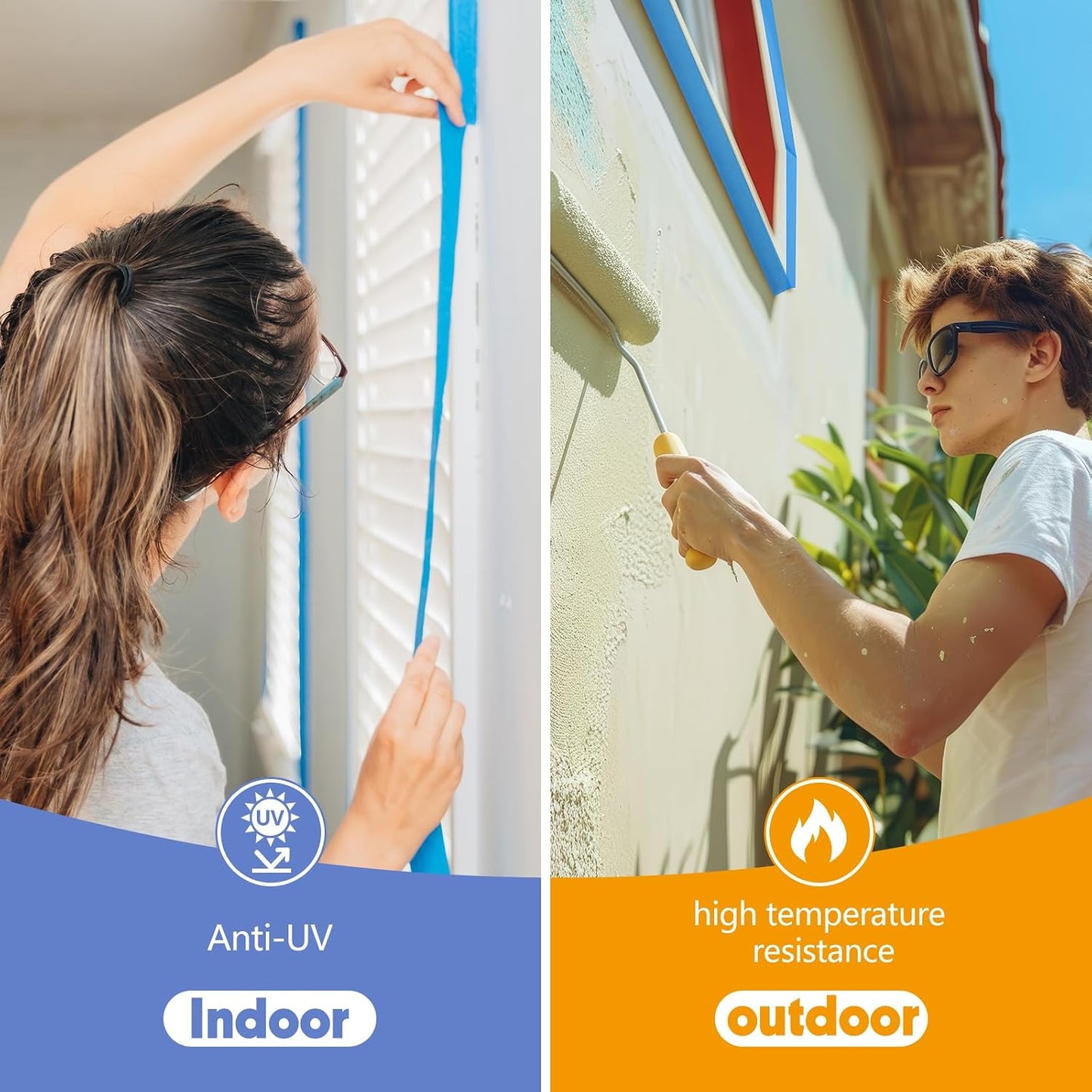 3 Rollos Cinta Pintor Azul 3pulg x55yardas
