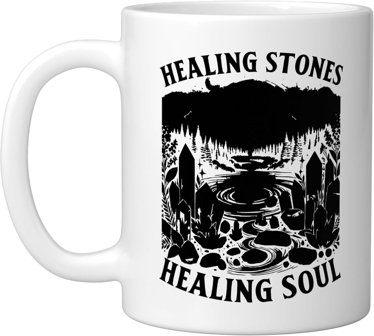 Taza Cerámica Cristal para Meditación Blanca
