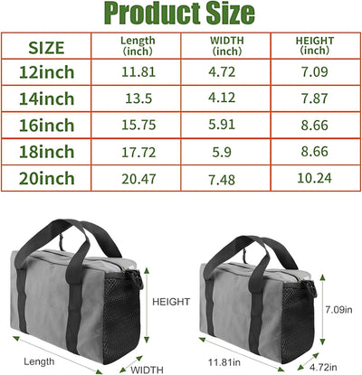 Bolsa herramientas lona boca ancha gran capacidad