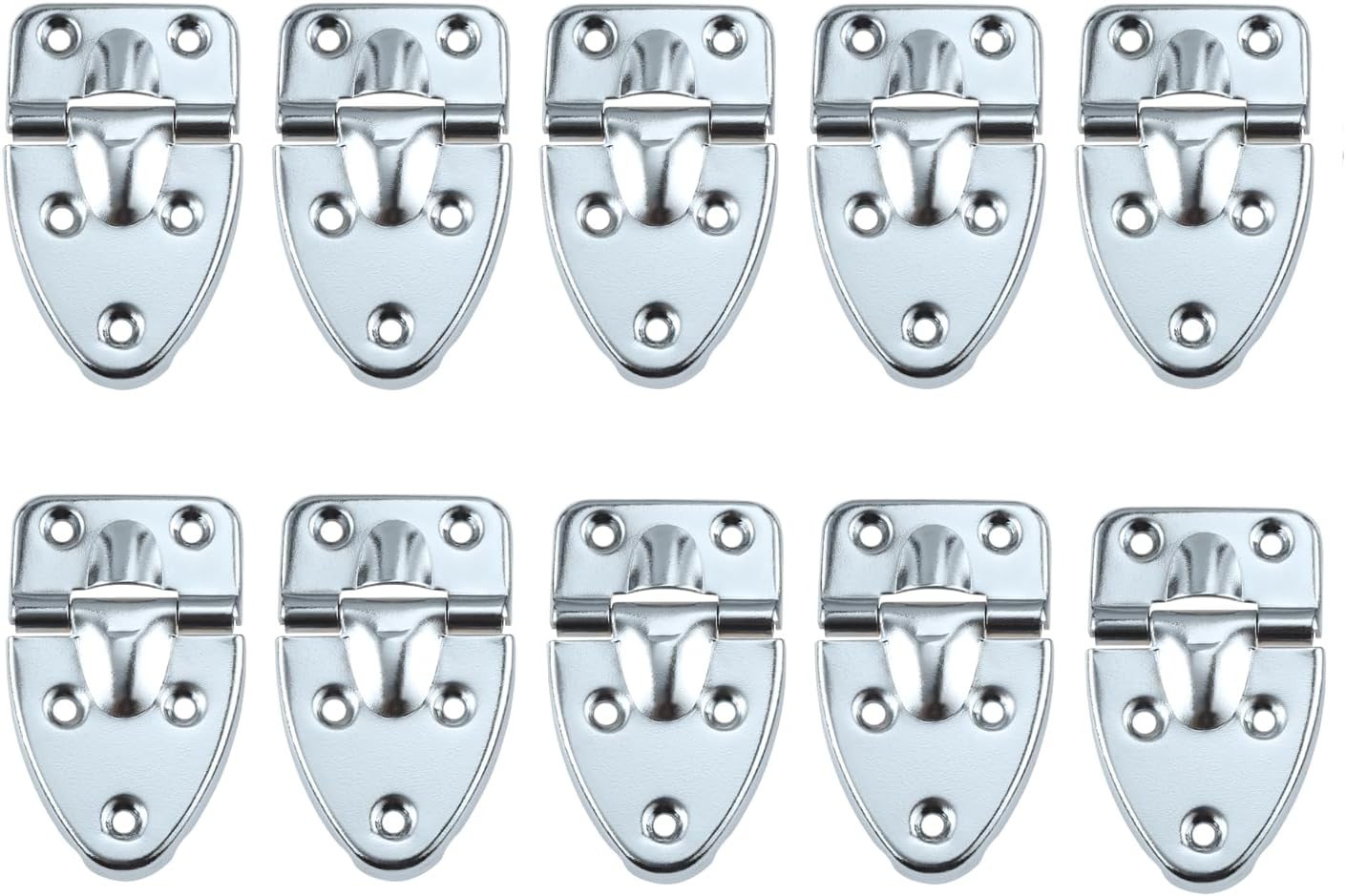 10 Bisagras Plegables Metal Plateado Caja Vuelo