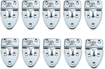 10 Bisagras Plegables Metal Plateado Caja Vuelo