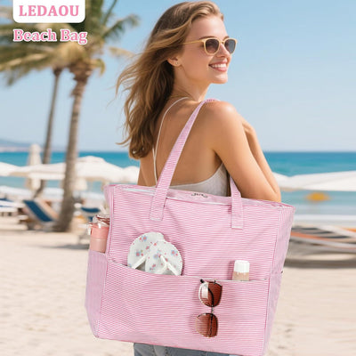 Bolso playa impermeable con cremallera y bolsillo húmedo