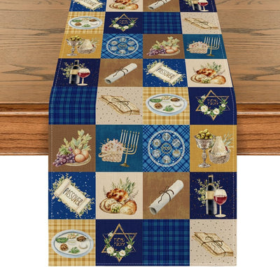 Mesa Camino Pascua Estrellas Búfalo Azul 13x72pulg
