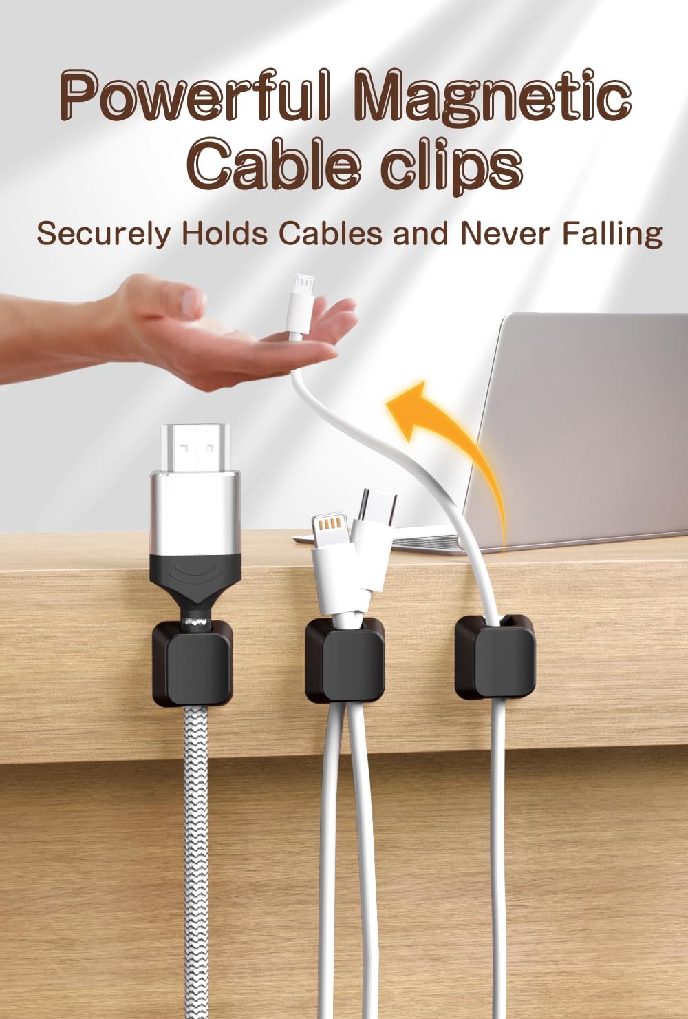 Clip magnético para cables set 5 organizadores pared mesa