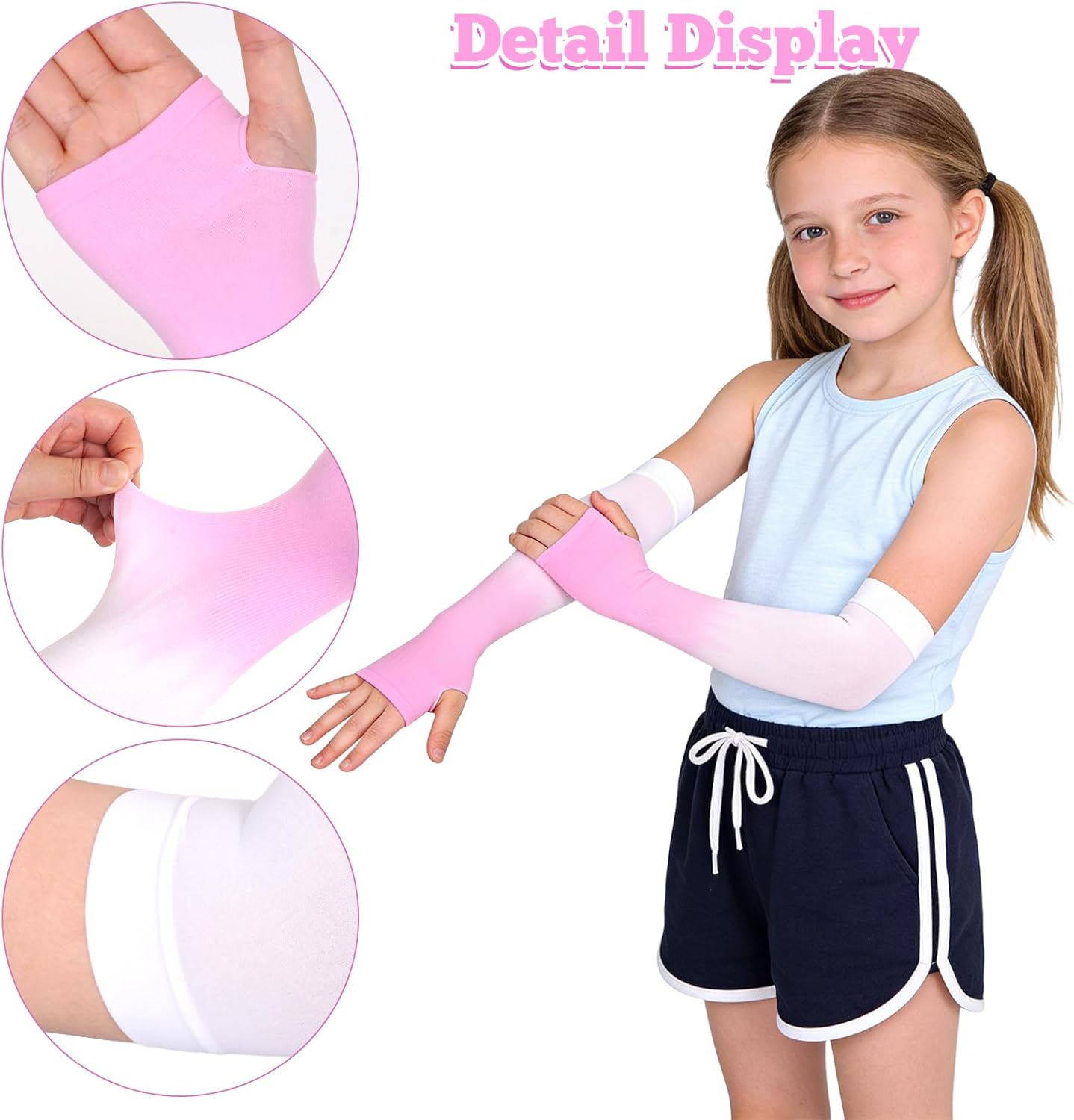 4 Pzas Mangas UV Protección Solar Niños Deportivas Transpirables