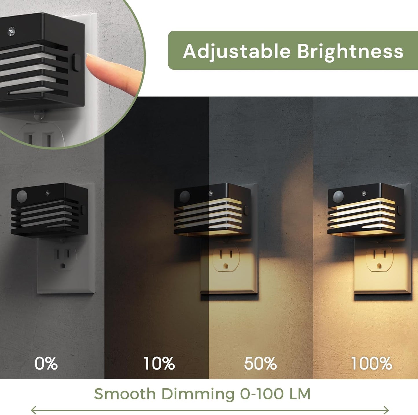 Luces pared enchufables 3 modos sensor movimiento