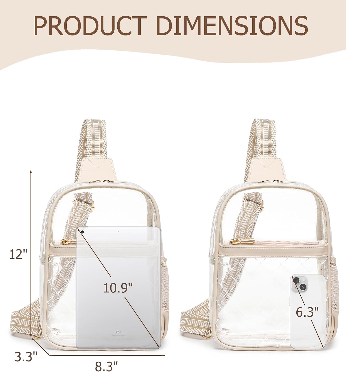 Bolsa transparente PVC para eventos deportivos