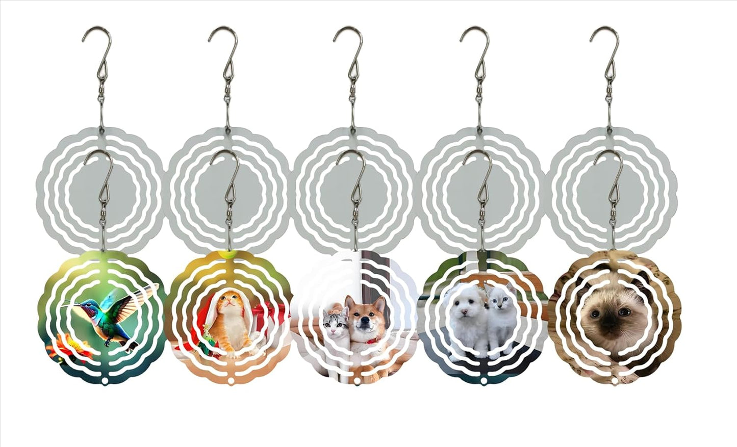 10 Giradores Viento Aluminio 2.83pulg para Adornos