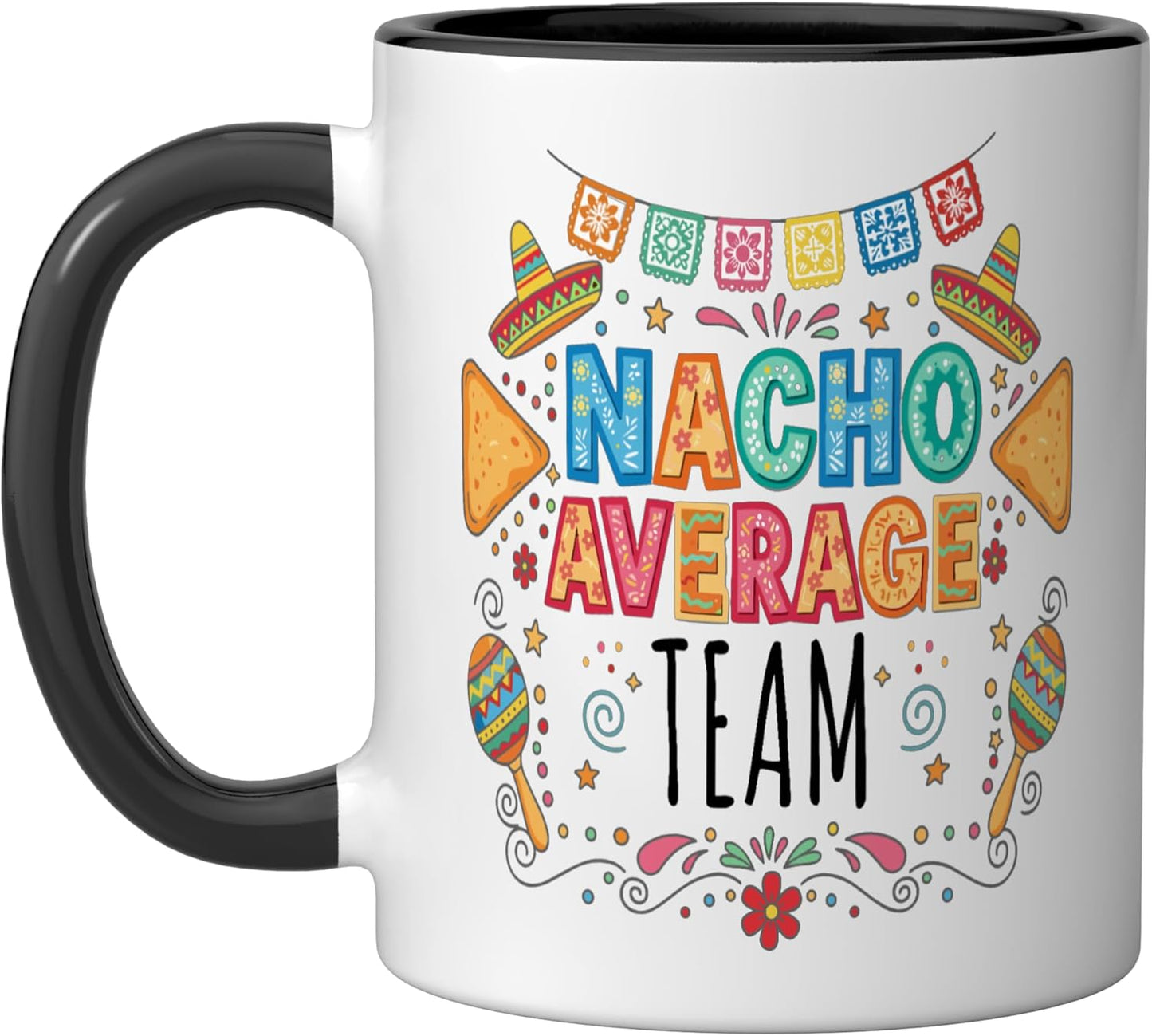 Taza cerámica Nacho Average Team Cinco de Mayo negra/blanca