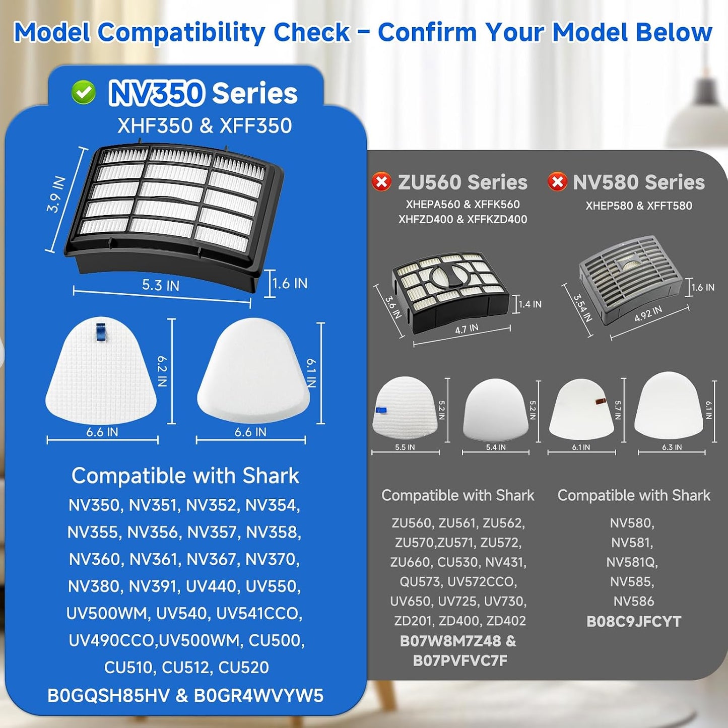 2 Filtros HEPA + 6 Filtros Foam para Aspiradora Shark