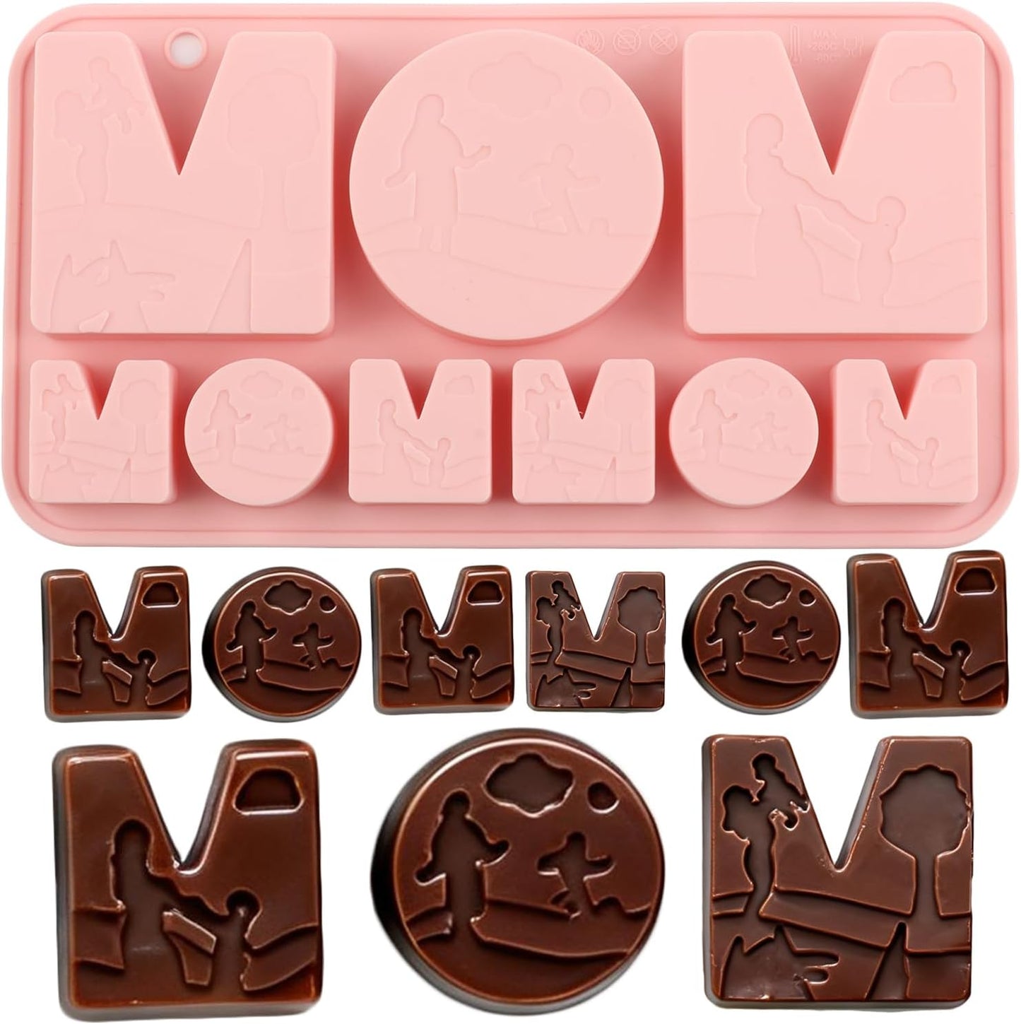 Moldes de caramelo de silicona temática día de la madre
