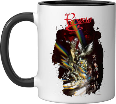Taza de cerámica ATLUS Persona 1 Origins color negro y blanco