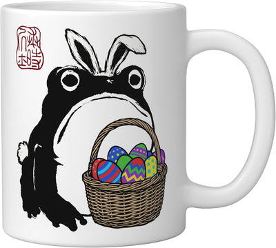 Taza de cerámica grumpy frog anime conejo de pascua blanco