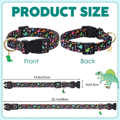 2 Collares Perros Grandes Ajustables con Dije 14.5-22pulg