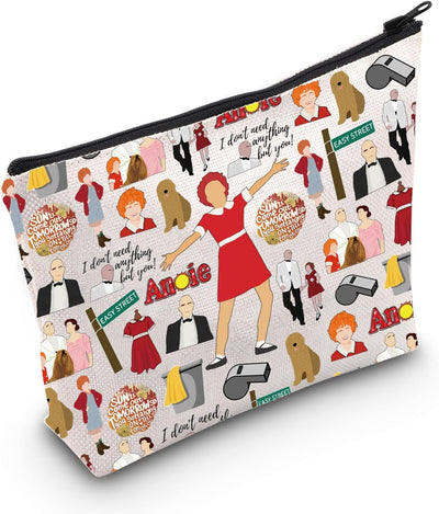 Bolsa aseo niña con cinta roja inspirada en Oliver Warbucks