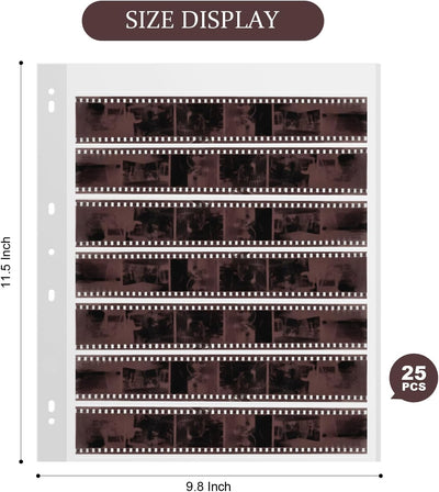 25 Fundas Película 1.378pulg Almacenamiento 7 Tiras 6 Marcos