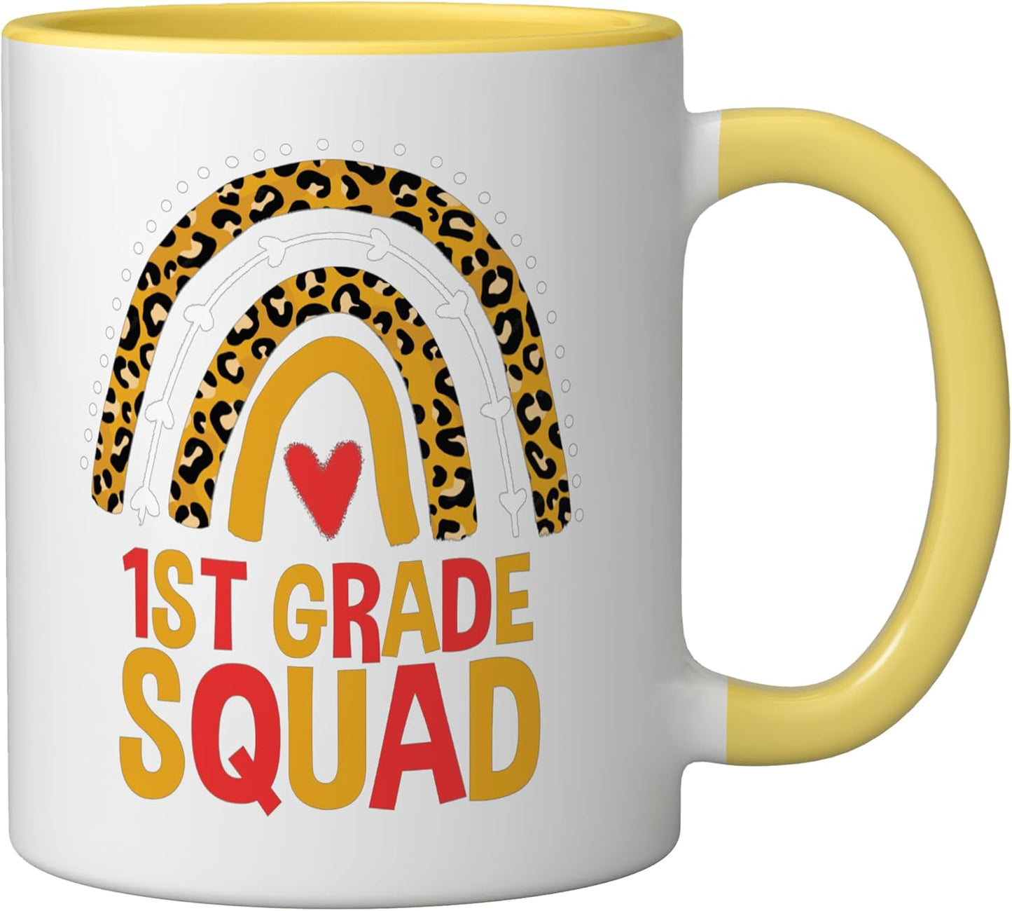Taza Cerámica 1er Grado Leopardo Amarillo/Blanco