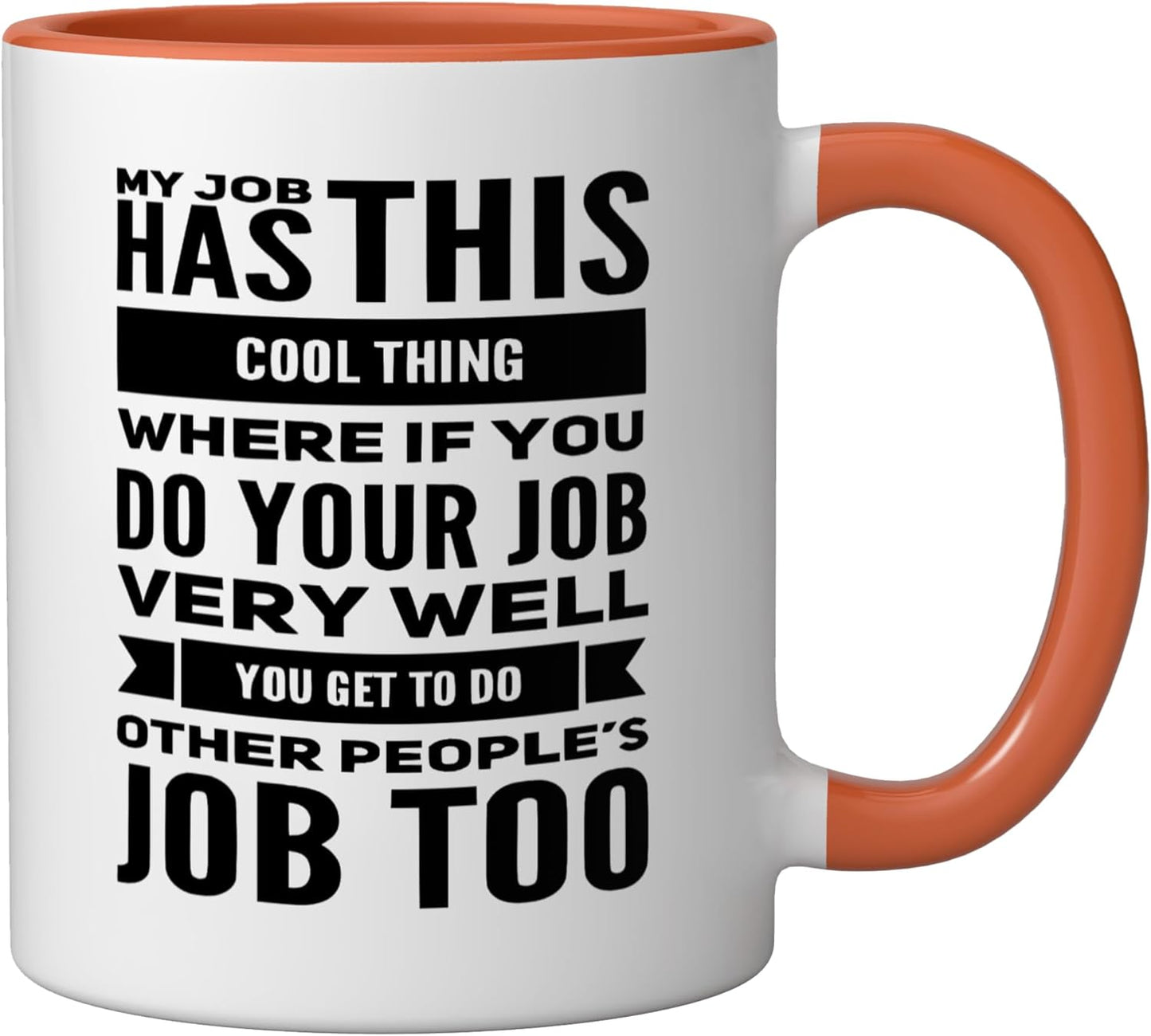 Taza Cerámica Humorista con Frase Orange/White