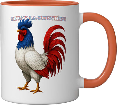 Taza Cerámica Francia Bruay-la-buissiere Naranja/Blanco