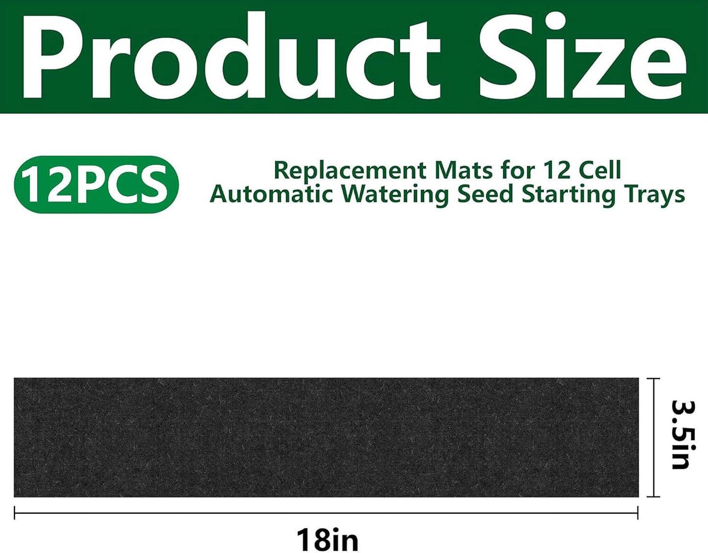 12 Alfombrillas Capilares 18.5x3.5pulg para Riego Automático