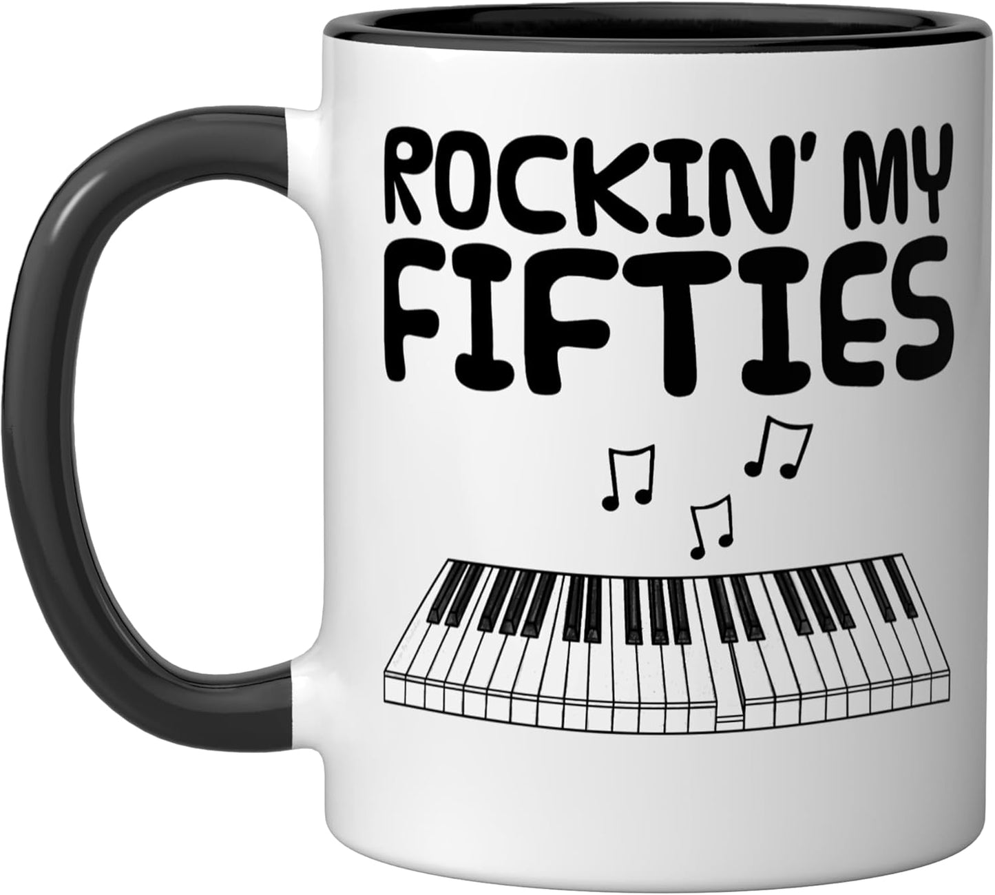 Taza cerámica divertida Rockin' My Fifties para pianista