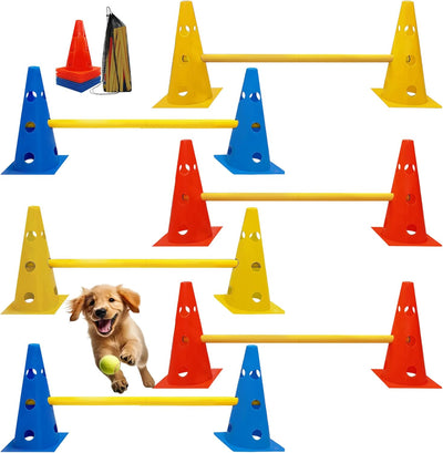 Juego conos agilidad perros 12 pzas bolsa transporte azul