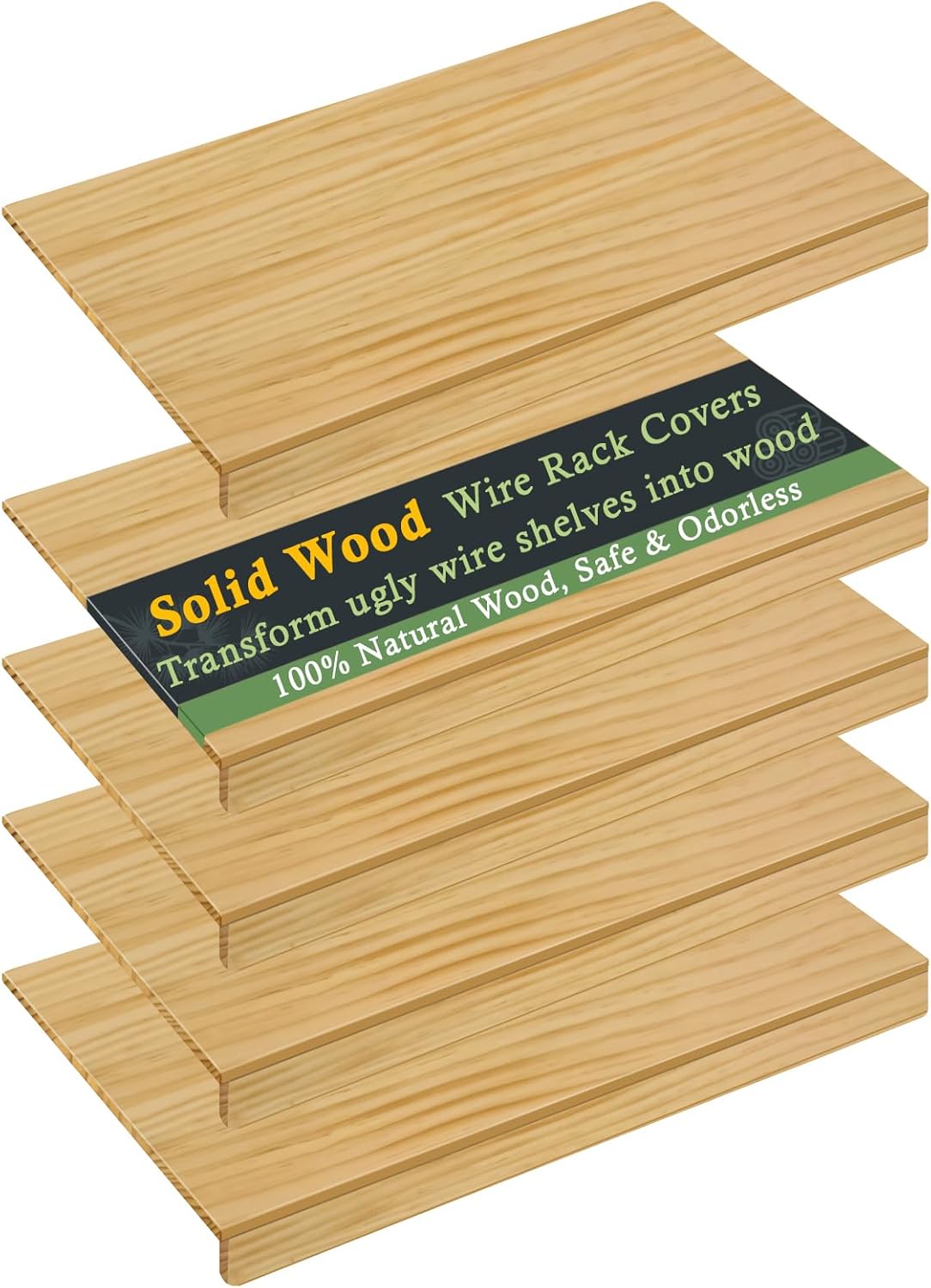 Cubiertas estantes madera maciza 24x16pulg 5 Pzas