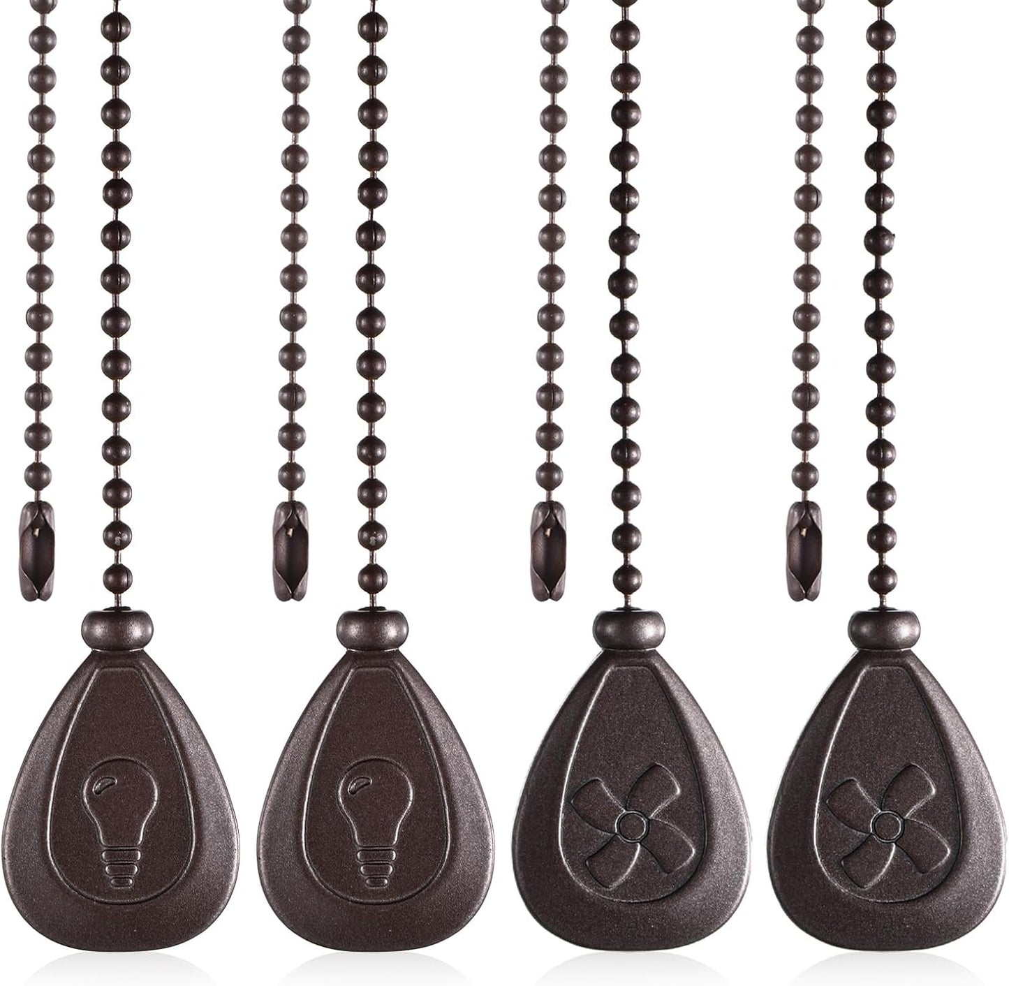 4 Pzas Extensión Cadena Techo 12pulg Negro con Perlas