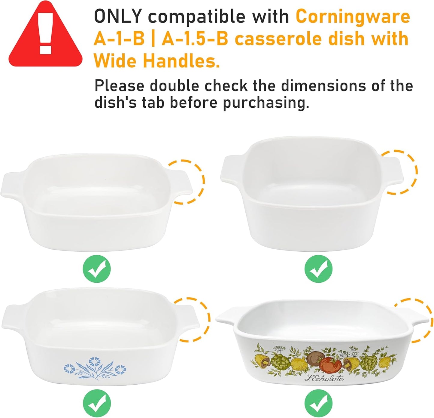 Tapas de silicona para Corningware A-1-B 2 piezas