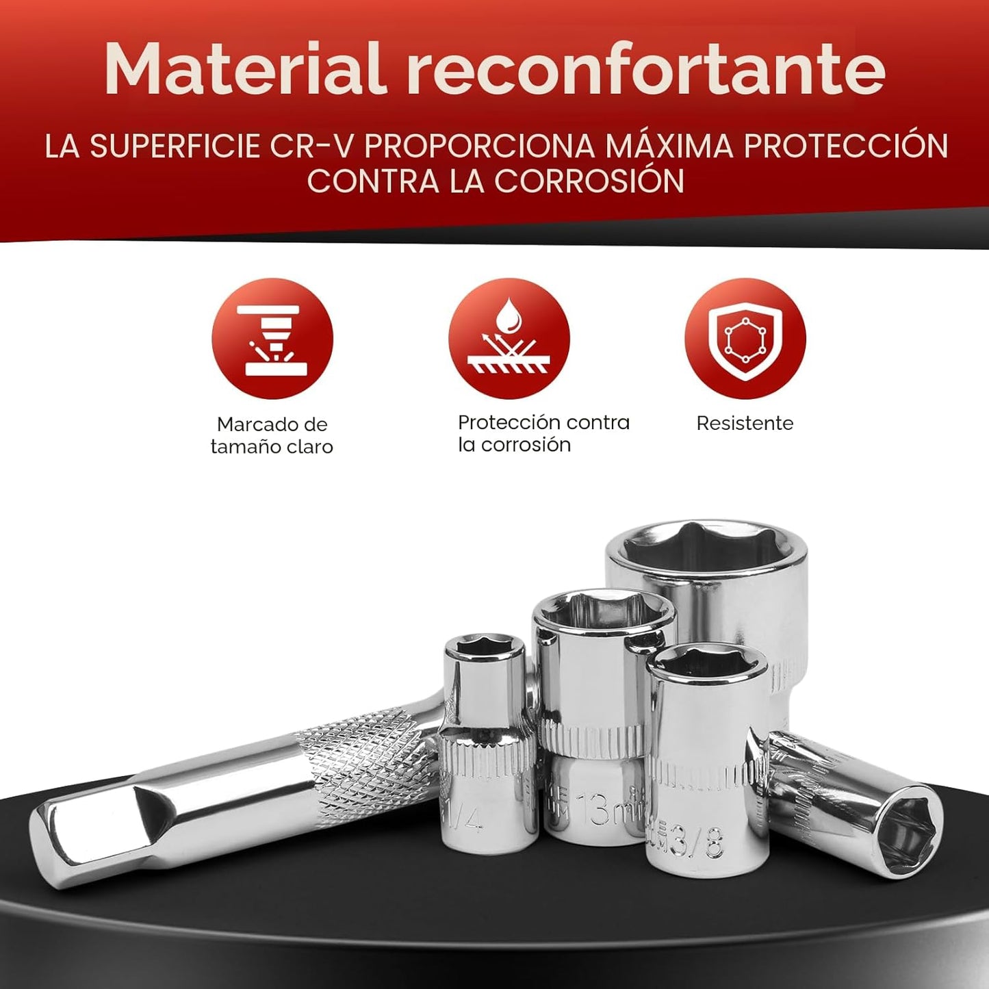 Set 34 Pzas Llaves Trinquete 3/8pulg Cubos Metrico/SAE