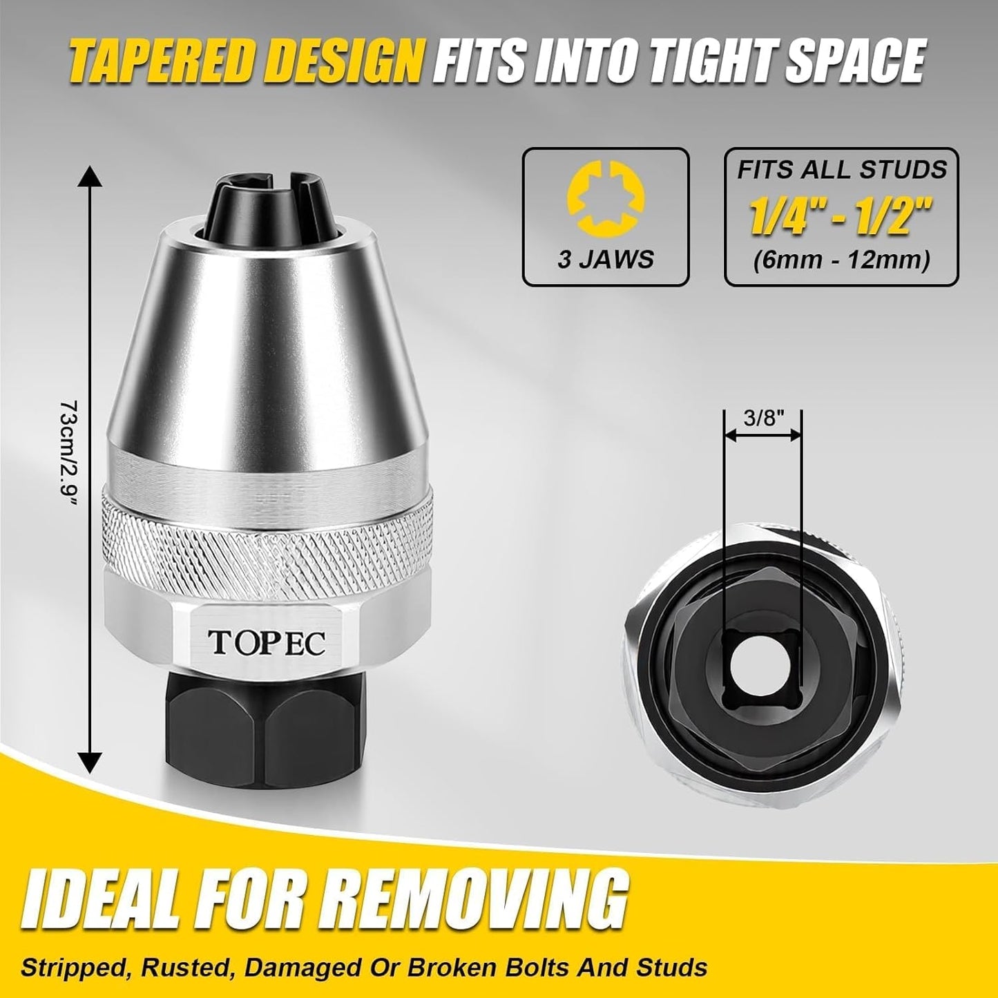 Extractor tornillo acero CR-MO para roscas dañadas 1/4-1/2