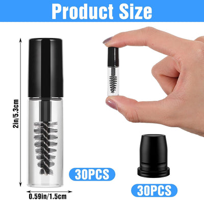 30 Pzas Tubos Vacíos Mascara 3ml con Cepillo Viaje