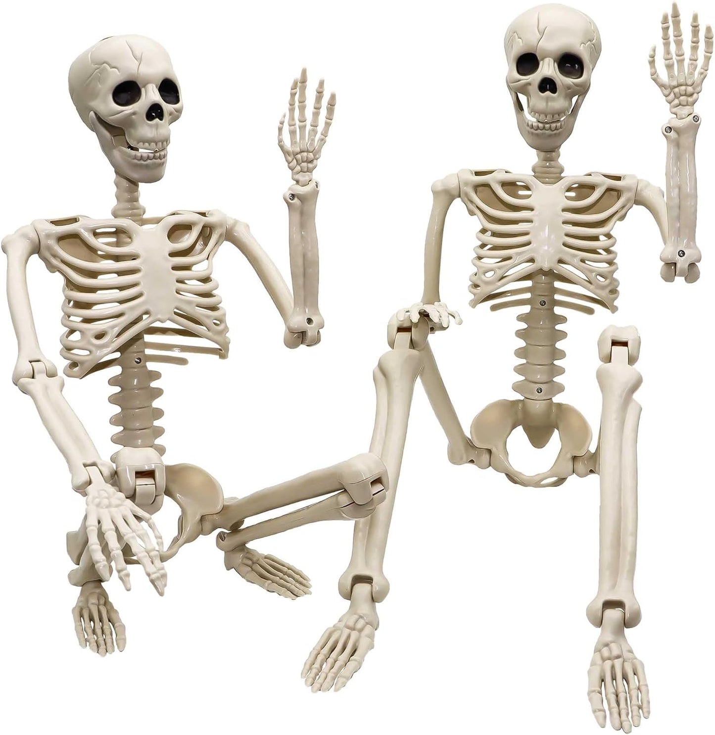 2 Esqueletos Halloween 36pulg Plástico Articulado Patio Jardín