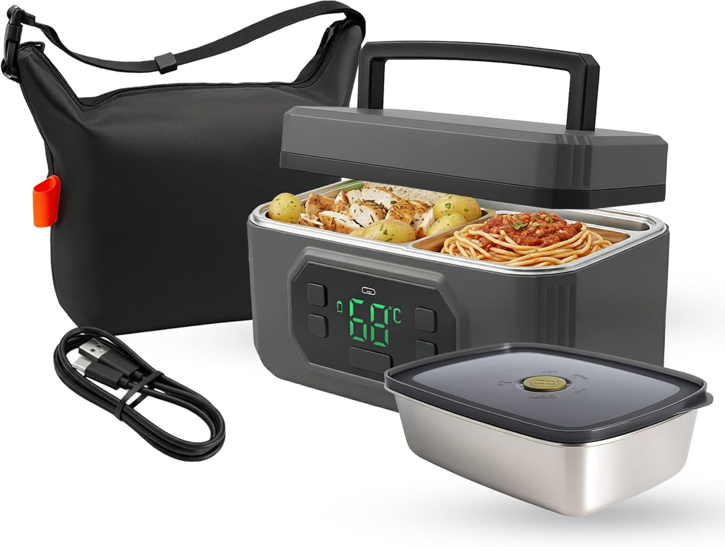 Fiambrera térmica inalámbrica 1.2L acero inox