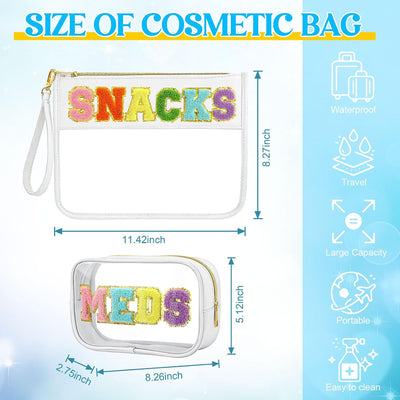 2 bolsas cosméticos nailon transparente TSA aprobada