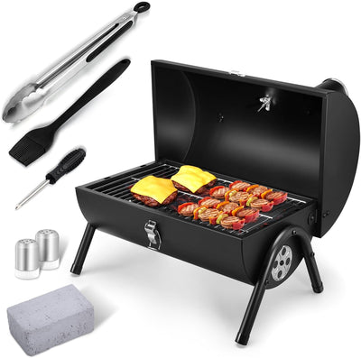 Juego parrilla carbón portátil con accesorios para barbacoa