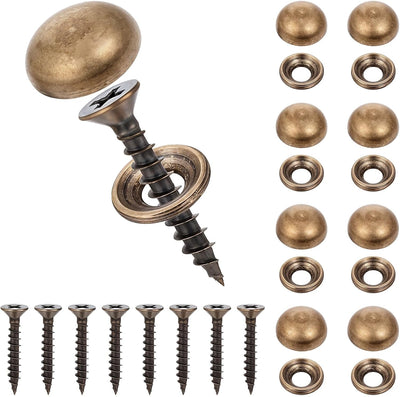 Tornillos latón con tapas decorativas 0.591pulg