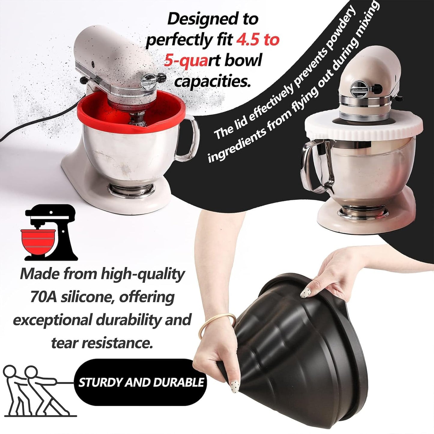 Forro silicona KitchenAid 5qt plegable 3 unidades