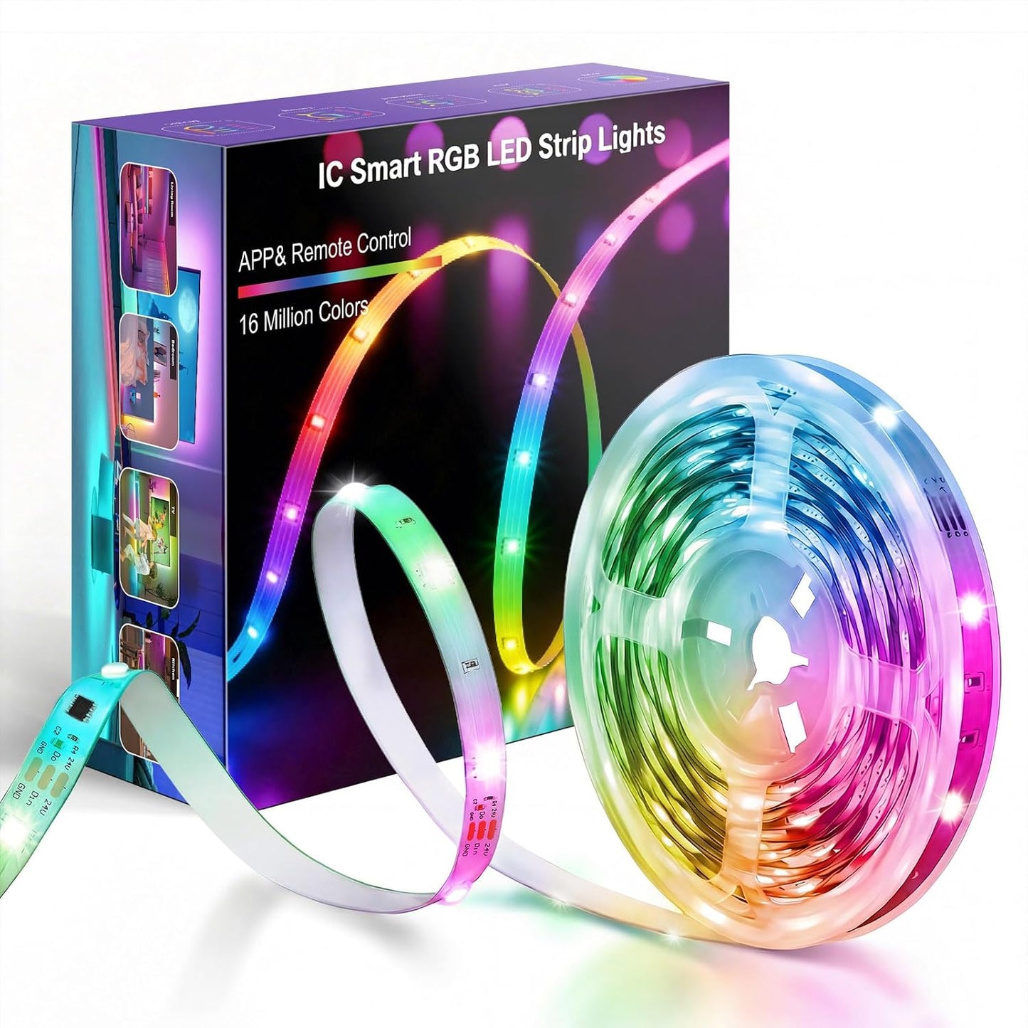 Tira luces LED inteligentes RGB 32.8ft app control