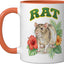 Taza Cerámica Ratón Floral Boho Orange/Blanco