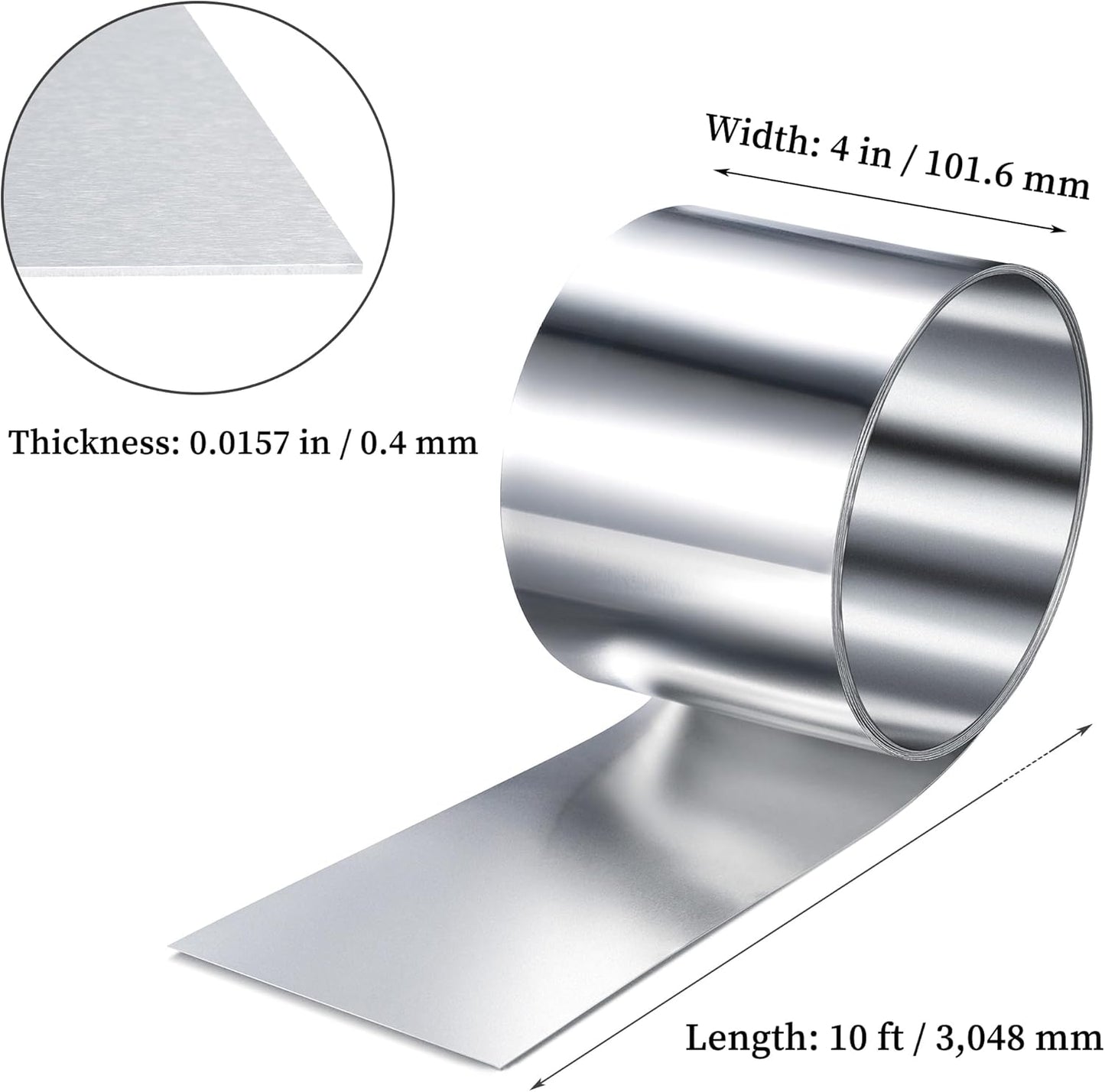 Lámina aluminio 26 gauge 4x10ft para techo impermeable