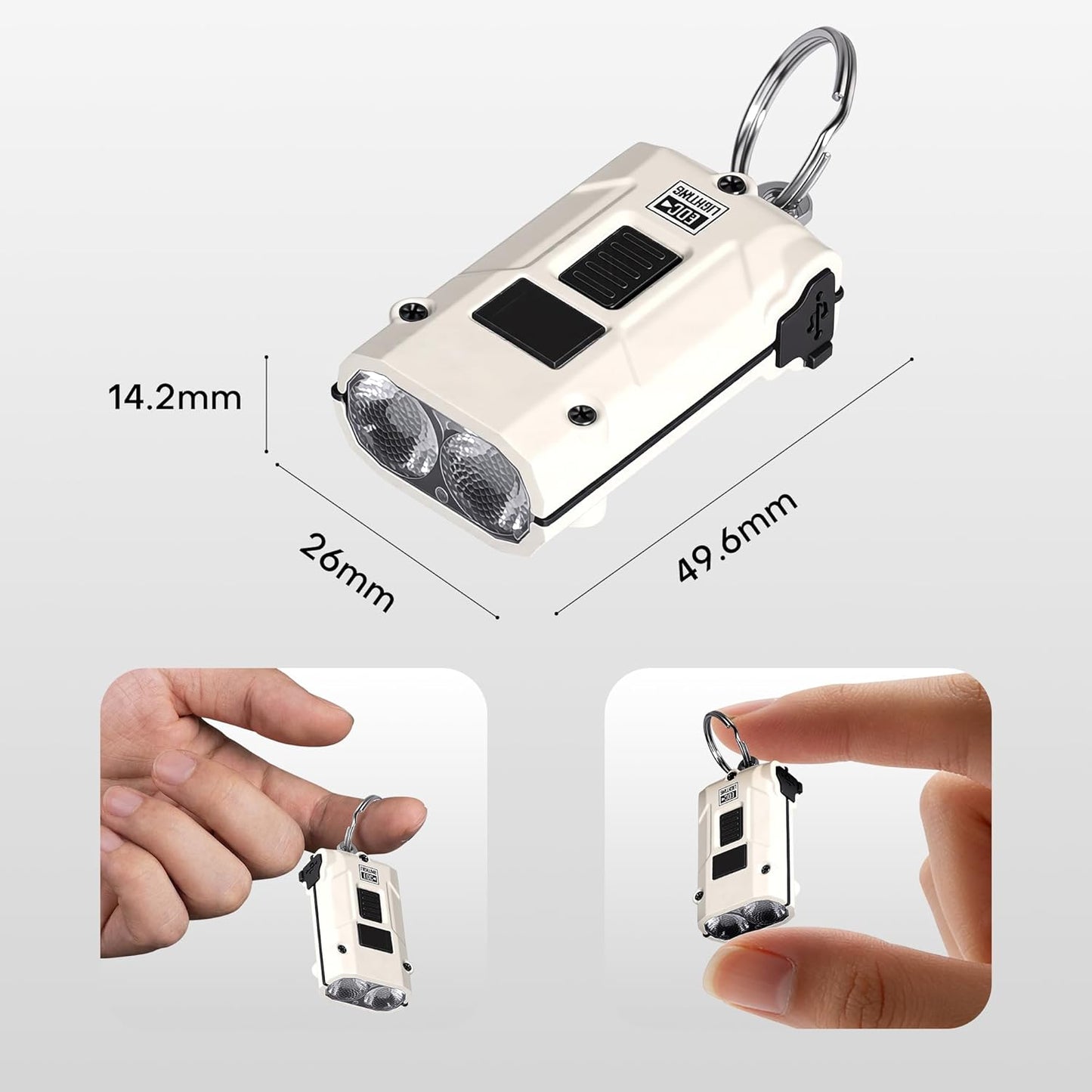 Luz frontal compacta USB-C 9 modos para emergencias y señalización