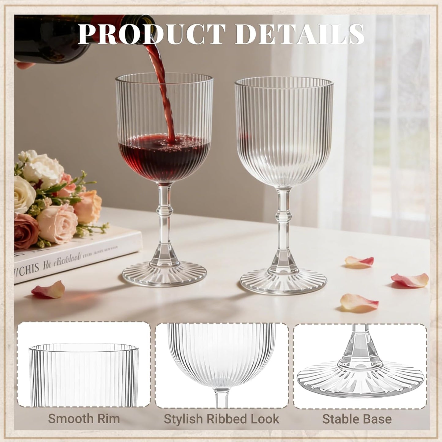 Set 48 Copas Vino Plástico 9oz Transparentes Sin BPA
