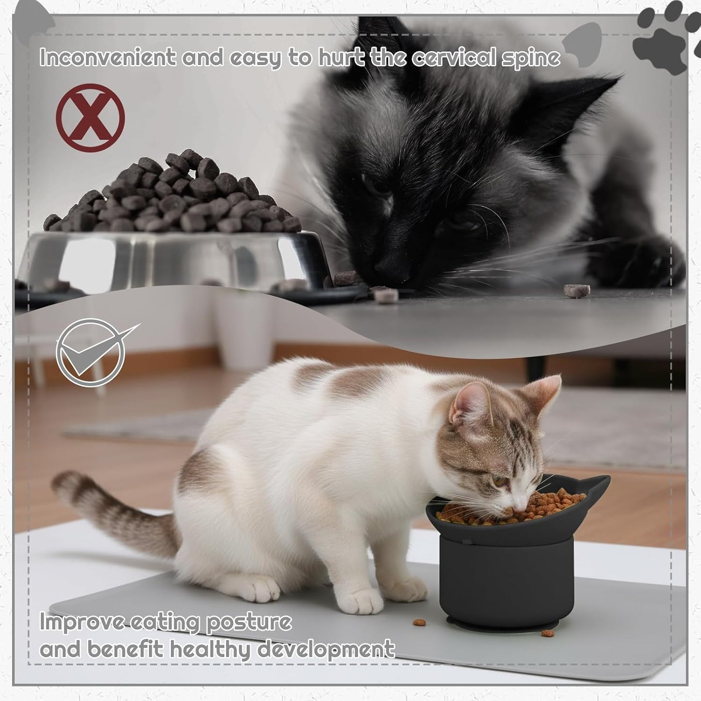 2 Pzas Comederos Lentos Gatos Silicón Base Antiderrap