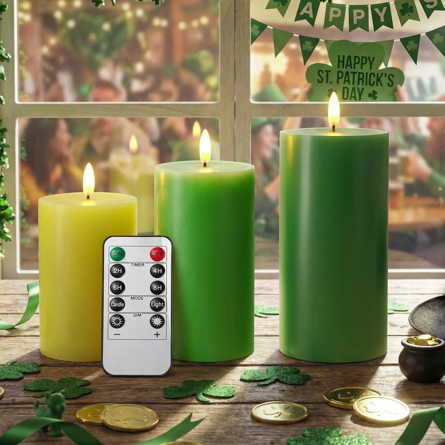 Velas LED parpadeantes sin llama control remoto decoración