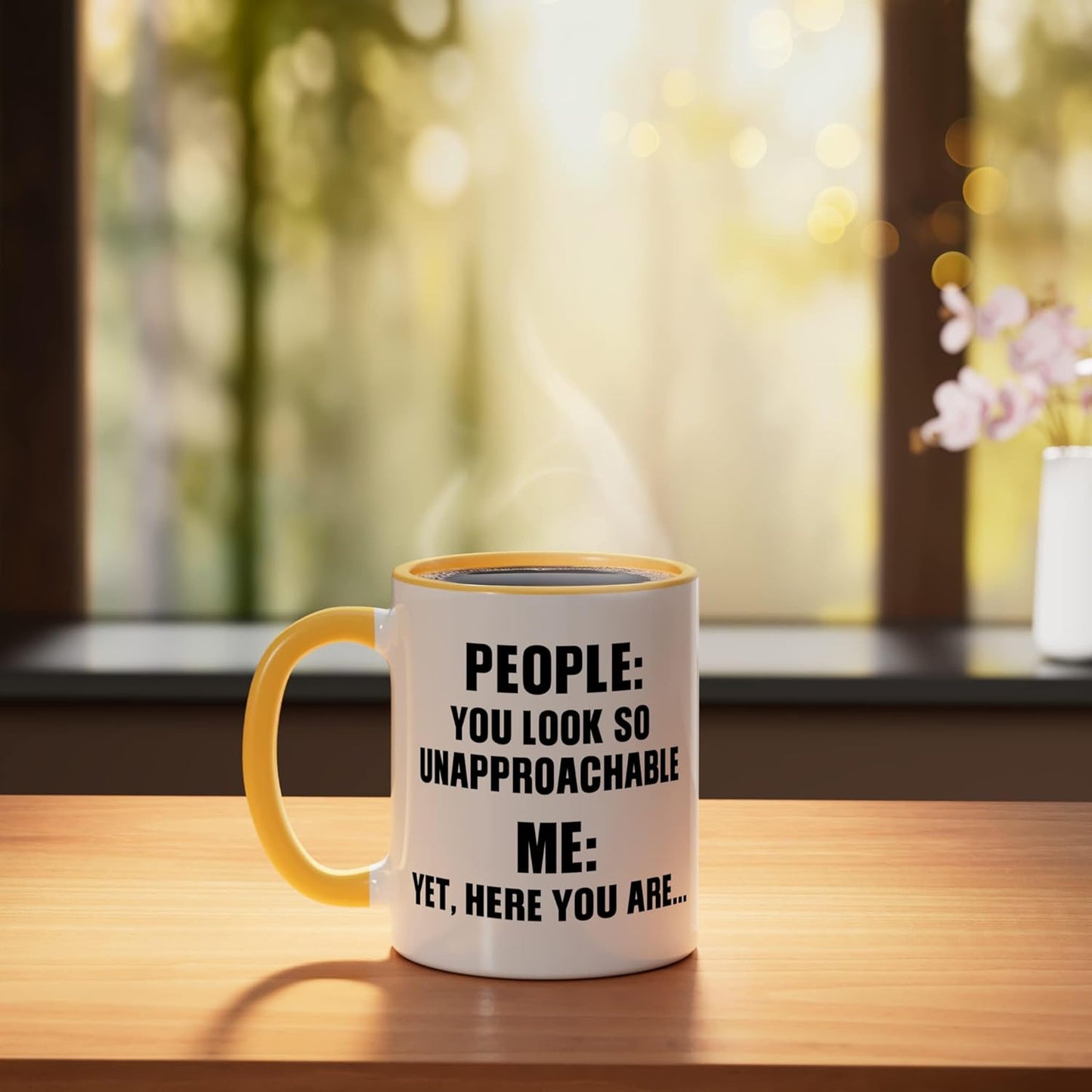 Taza Cerámica Amarillo/Blanco