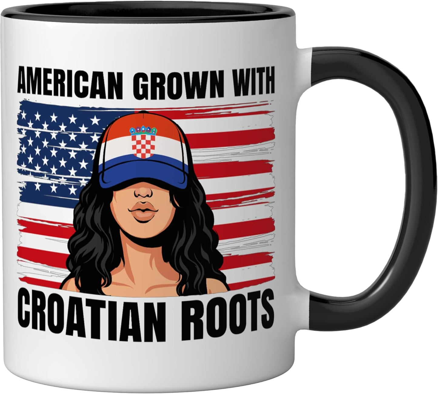 Taza cerámica Girl Pride Croacia Herencia Negro/Blanco